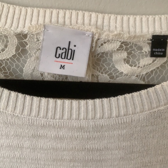 CAbi cream sweater with lace back. Size M - surprise when you turn around. ♥️ - Picture 2 of 7